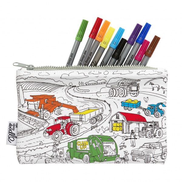 Eat Sleep Doodle's Working wheels Colour in Pencil case